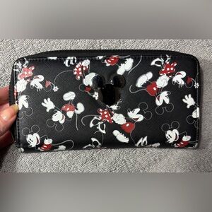 Disney Mickey and Minnie Zip Around Nylon Wallet